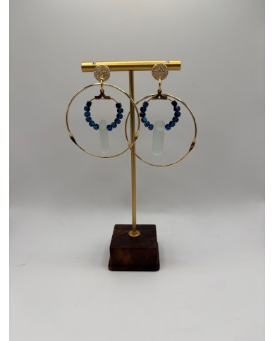 PENDIENTES ARTESANOS DE CRISTAL MARINO