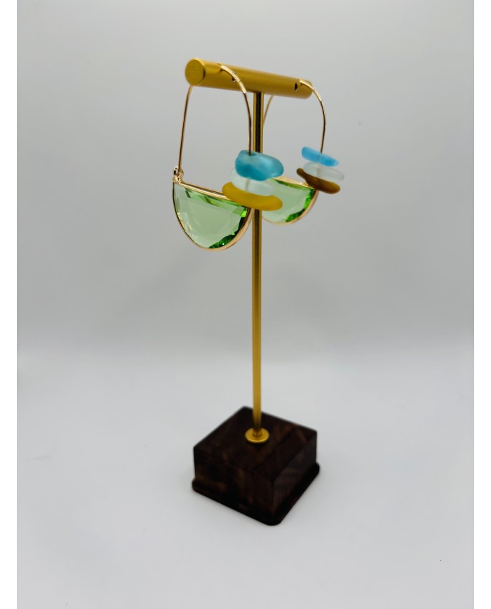PENDIENTES ARTESANOS DE CRISTAL MARINO O LÁGRIMAS DE SIRENA