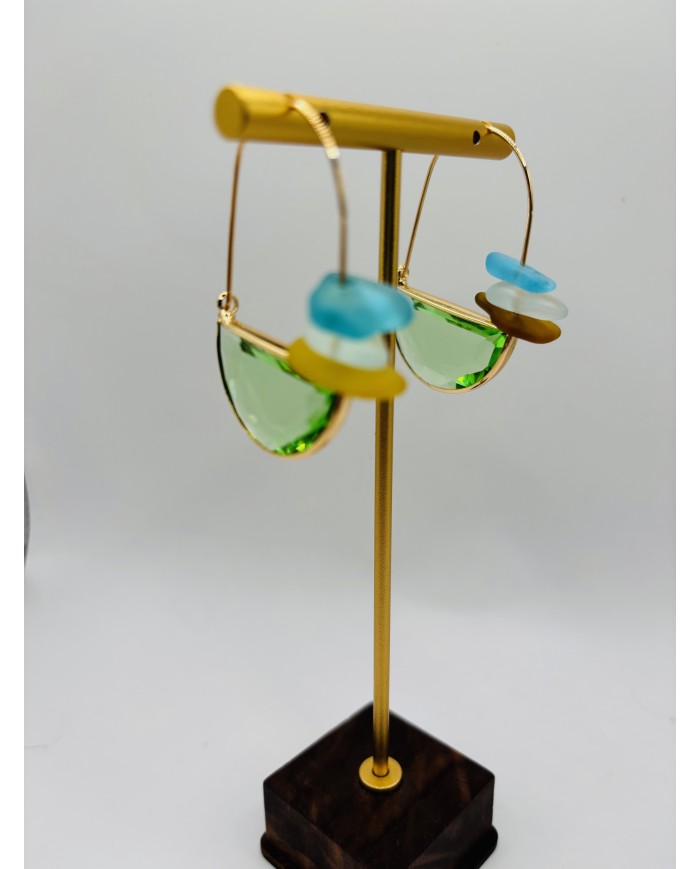 PENDIENTES ARTESANOS DE CRISTAL MARINO O LÁGRIMAS DE SIRENA