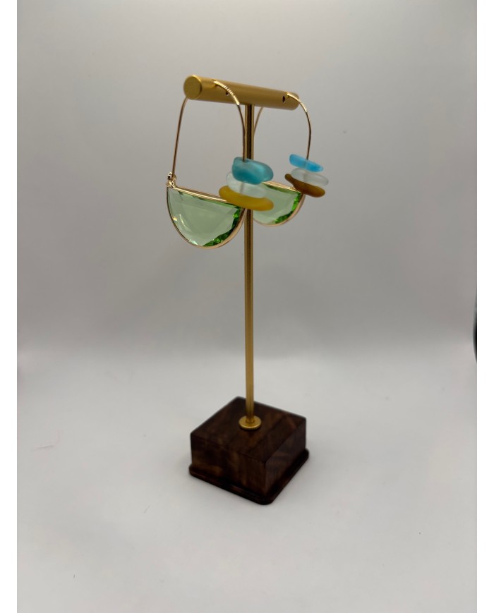 PENDIENTES ARTESANOS DE CRISTAL MARINO O LÁGRIMAS DE SIRENA