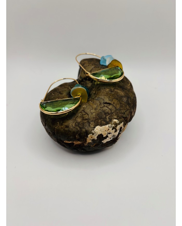 PENDIENTES ARTESANOS DE CRISTAL MARINO O LÁGRIMAS DE SIRENA