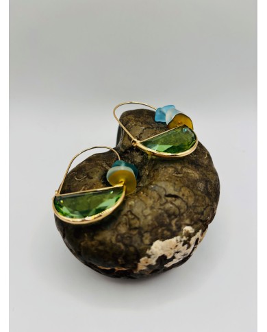PENDIENTES ARTESANOS DE CRISTAL MARINO O LÁGRIMAS DE SIRENA