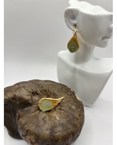 PENDIENTES ARTESANOS DE CRISTAL MARINO
