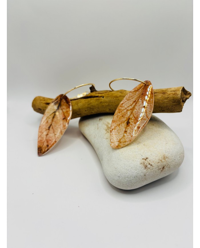 PENDIENTES ARTESANOS DE HOJA NATURAL