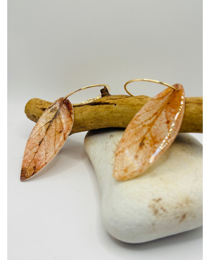 PENDIENTES ARTESANOS DE HOJA NATURAL