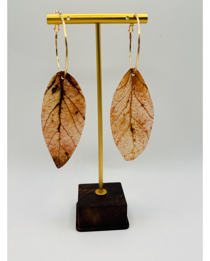 PENDIENTES ARTESANOS DE HOJA NATURAL