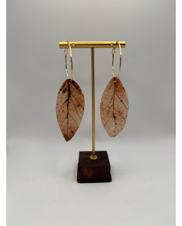 PENDIENTES ARTESANOS DE HOJA NATURAL