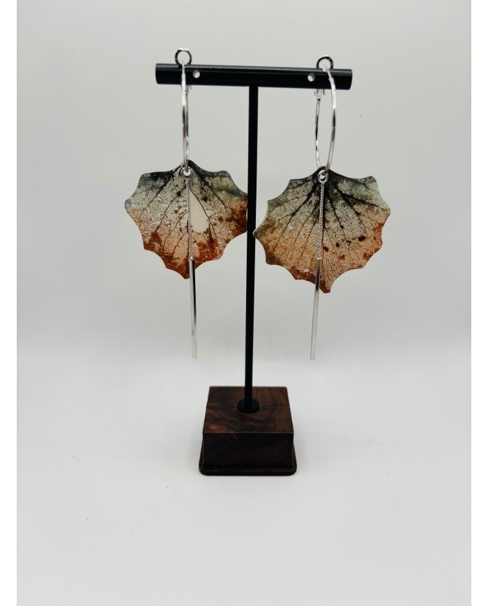 PENDIENTES ARTESANOS DE HOJA NATURAL