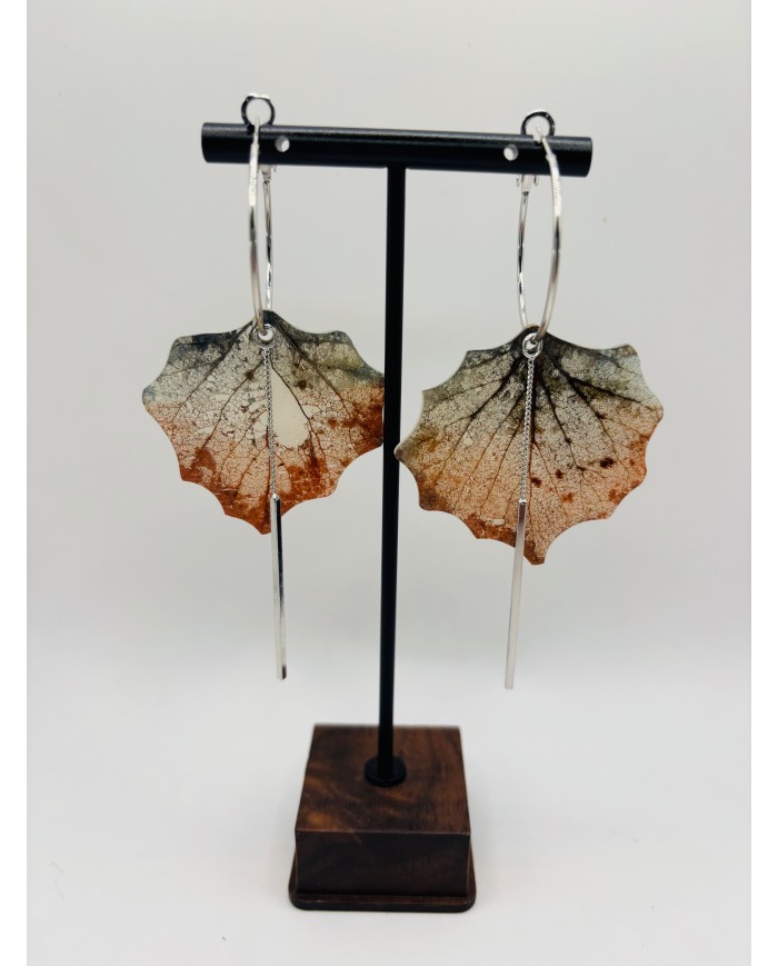 PENDIENTES ARTESANOS DE HOJA NATURAL