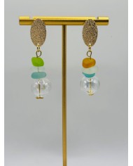 PENDIENTES ARTESANOS DE CRISTAL MARINO