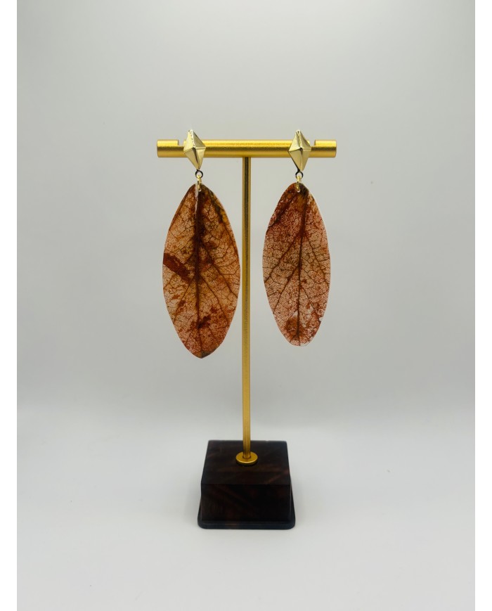PENDIENTES ARTESANOS DE HOJA NATURAL