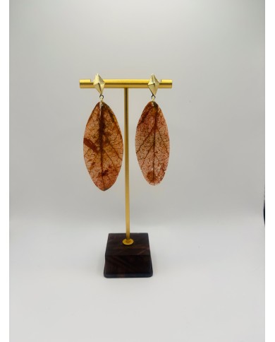 PENDIENTES ARTESANOS DE HOJA NATURAL