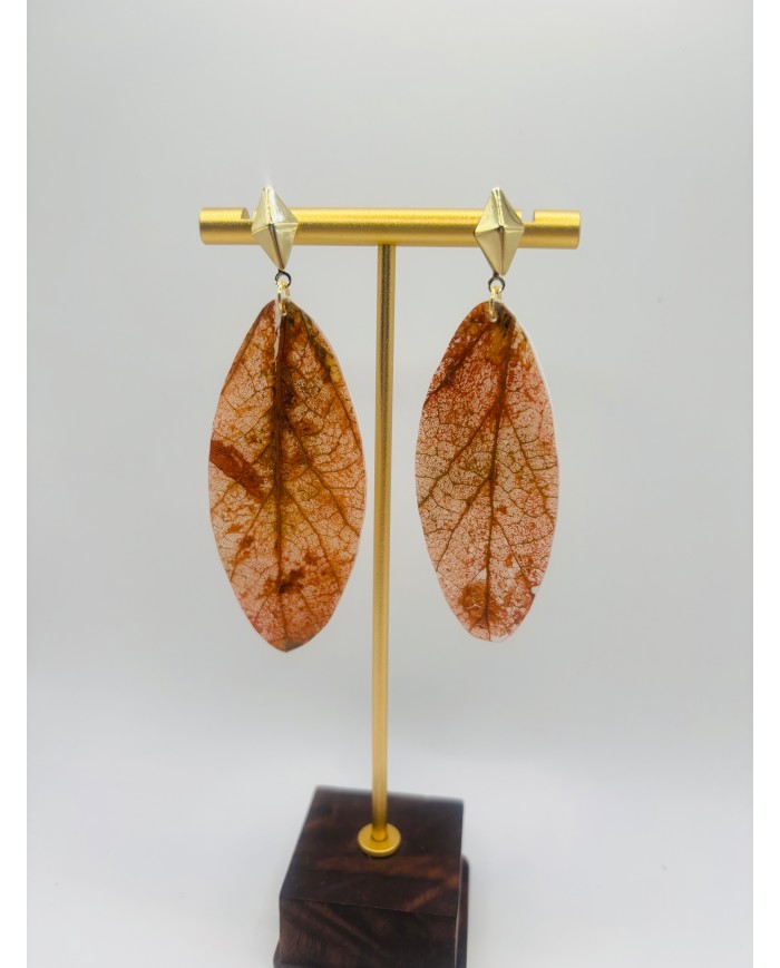 PENDIENTES ARTESANOS DE HOJA NATURAL