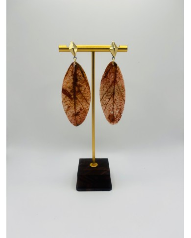 PENDIENTES ARTESANOS DE HOJA NATURAL