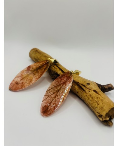 PENDIENTES ARTESANOS DE HOJA NATURAL