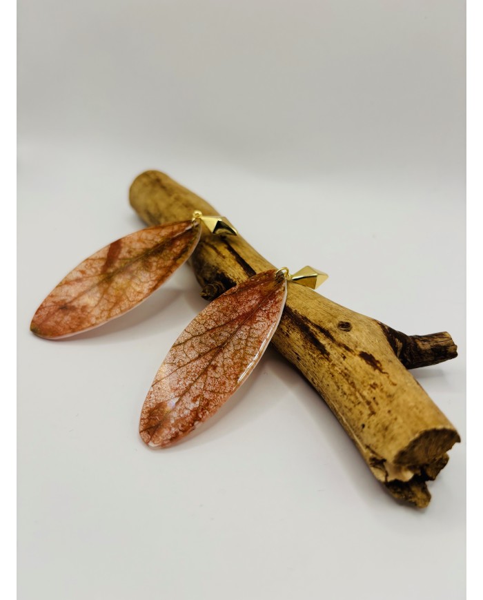 PENDIENTES ARTESANOS DE HOJA NATURAL