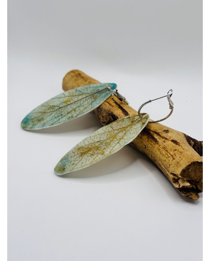 PENDIENTES ARTESANOS DE HOJA NATURAL