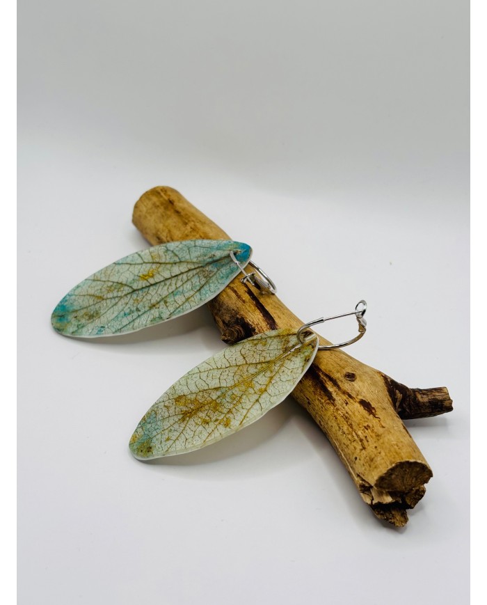 PENDIENTES ARTESANOS DE HOJA NATURAL