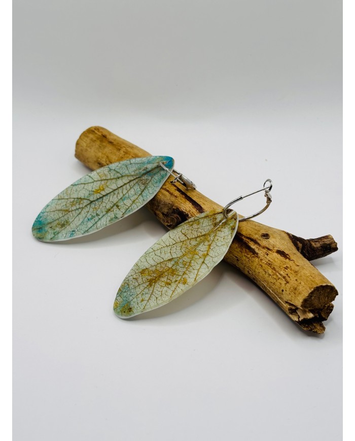 PENDIENTES ARTESANOS DE HOJA NATURAL