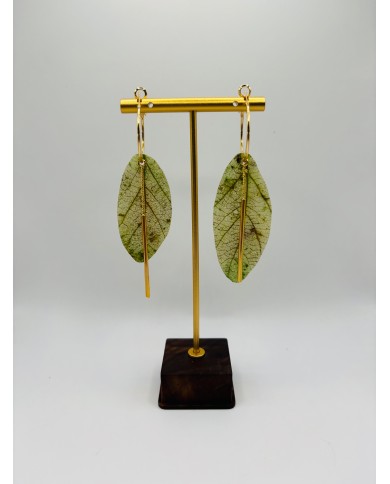 PENDIENTES ARTESANOS DE HOJA NATURAL
