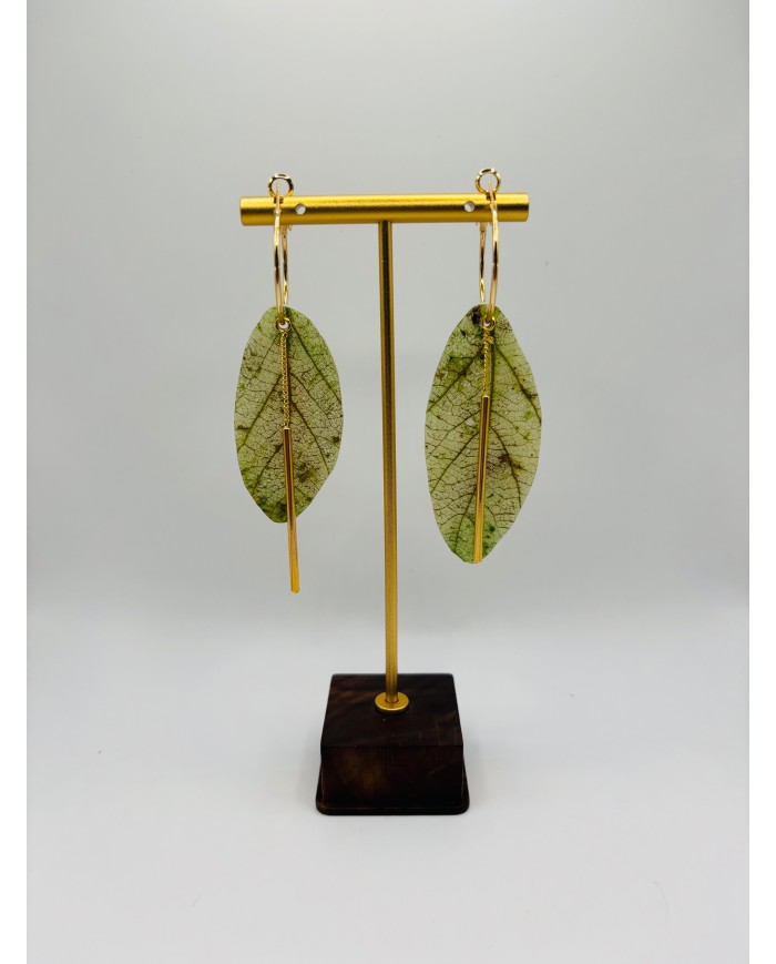 PENDIENTES ARTESANOS DE HOJA NATURAL