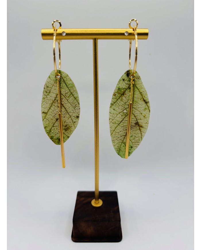 PENDIENTES ARTESANOS DE HOJA NATURAL