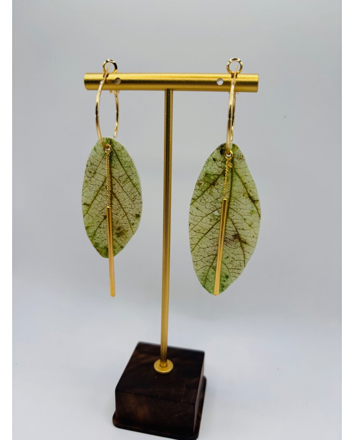 PENDIENTES ARTESANOS DE HOJA NATURAL