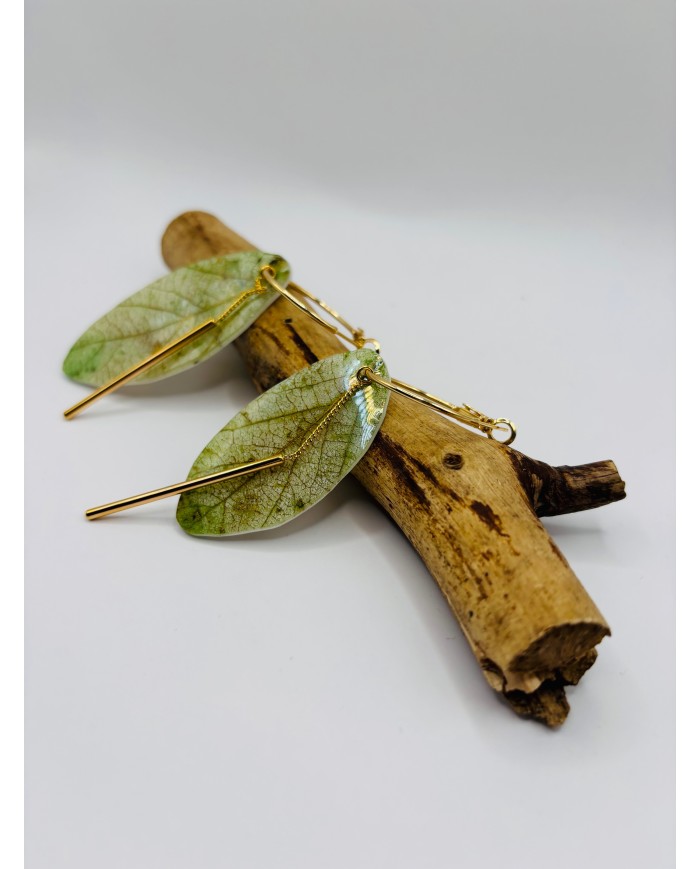 PENDIENTES ARTESANOS DE HOJA NATURAL
