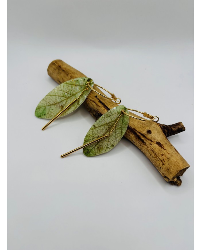 PENDIENTES ARTESANOS DE HOJA NATURAL