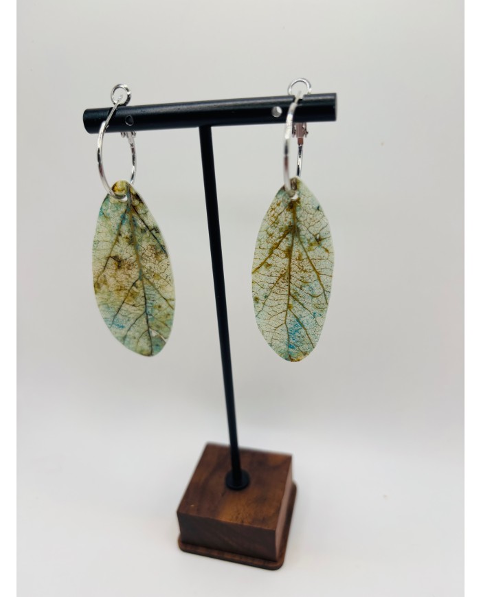 PENDIENTES ARTESANOS DE HOJA NATURAL