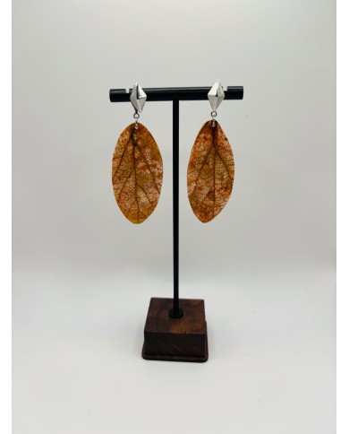 PENDIENTES ARTESANOS DE HOJA NATURAL