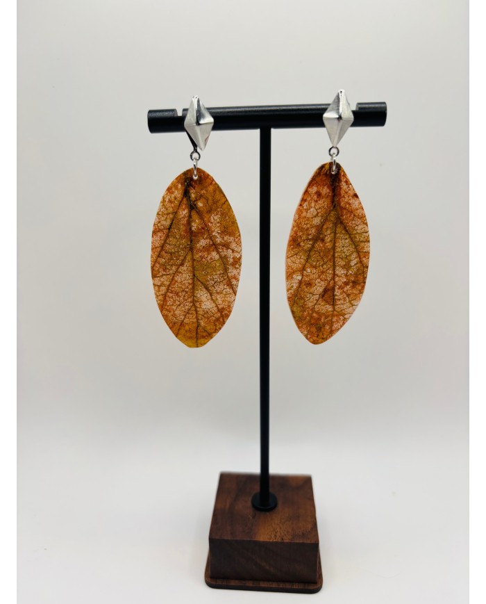 PENDIENTES ARTESANOS DE HOJA NATURAL