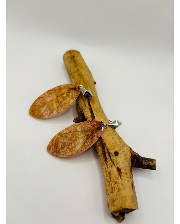 PENDIENTES ARTESANOS DE HOJA NATURAL