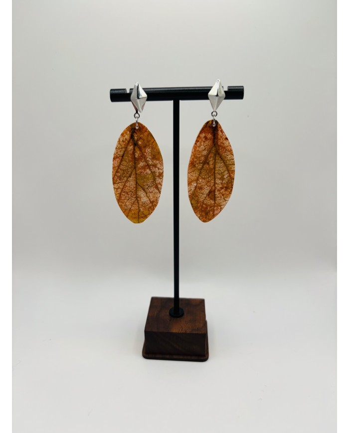 PENDIENTES ARTESANOS DE HOJA NATURAL