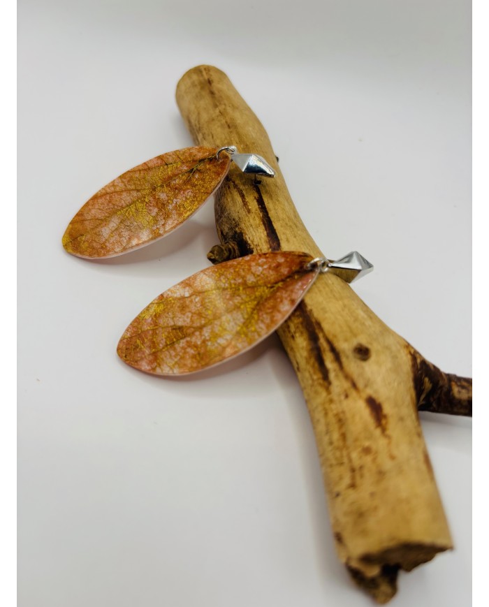 PENDIENTES ARTESANOS DE HOJA NATURAL