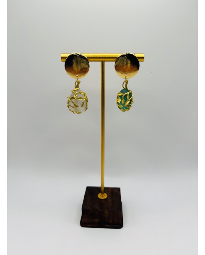 PENDIENTES ARTESANOS DE CRISTAL MARINO