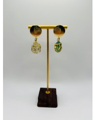 PENDIENTES ARTESANOS DE CRISTAL MARINO