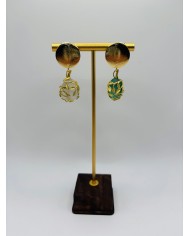 PENDIENTES ARTESANOS DE CRISTAL MARINO