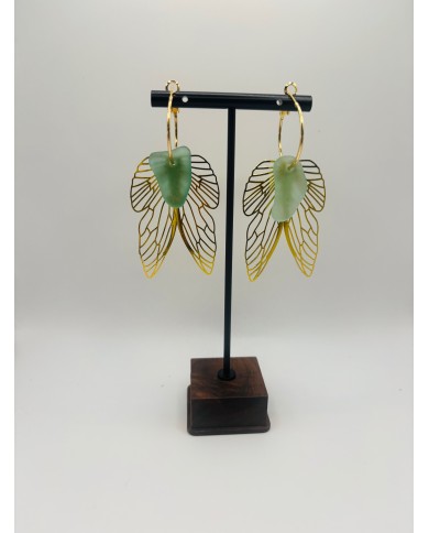 PENDIENTES ARTESANOS DE CRISTAL MARINO