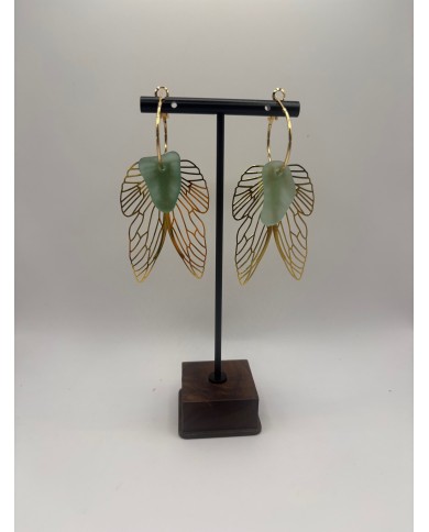 PENDIENTES ARTESANOS DE CRISTAL MARINO
