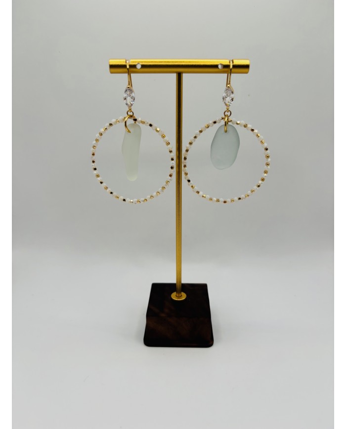 PENDIENTES ARTESANOS DE CRISTAL MARINO