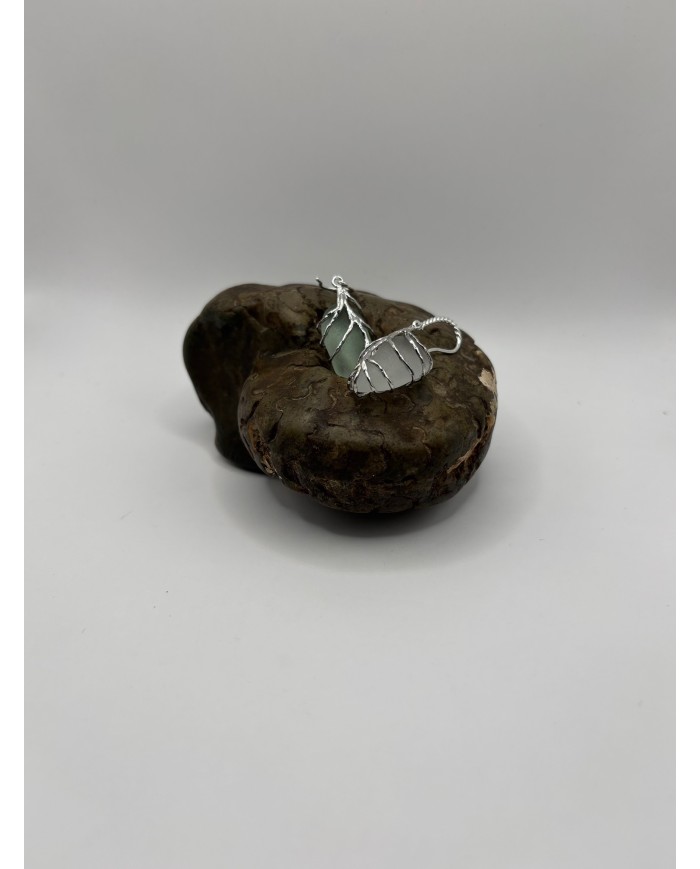 PENDIENTES ARTESANOS DE CRISTAL MARINO