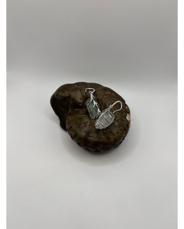 PENDIENTES ARTESANOS DE CRISTAL MARINO