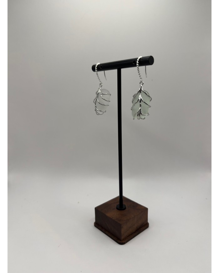 PENDIENTES ARTESANOS DE CRISTAL MARINO