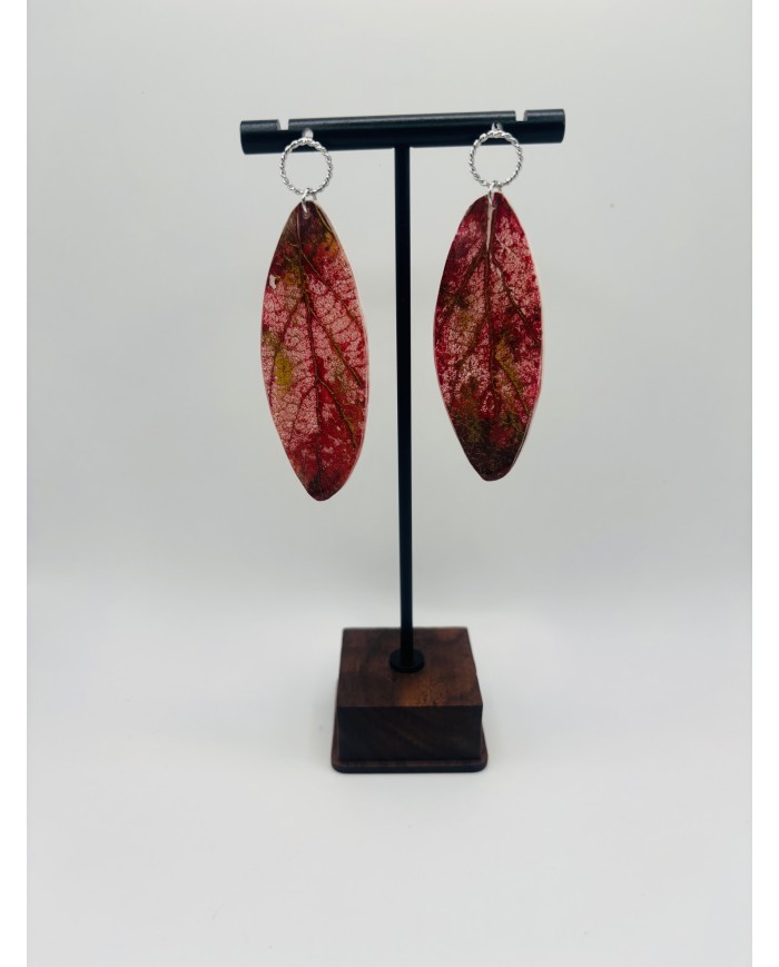 PENDIENTES ARTESANOS DE HOJA NATURAL