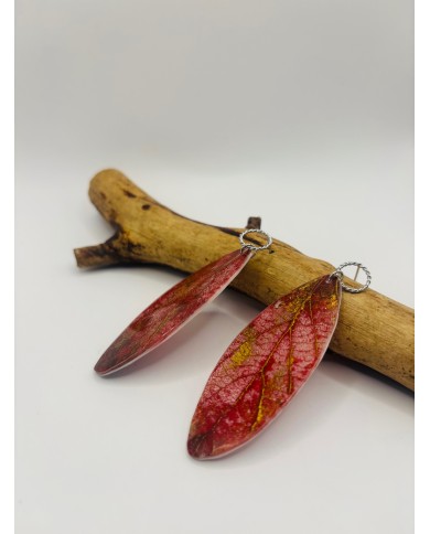 PENDIENTES ARTESANOS DE HOJA NATURAL