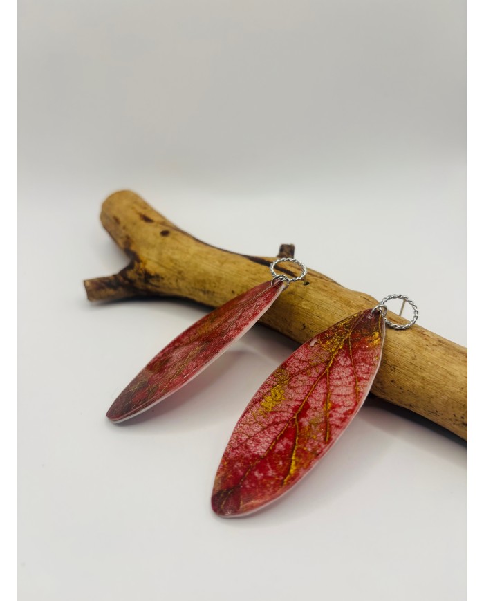 PENDIENTES ARTESANOS DE HOJA NATURAL