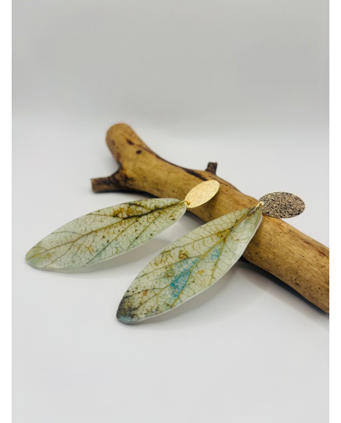 PENDIENTES ARTESANOS DE HOJA NATURAL