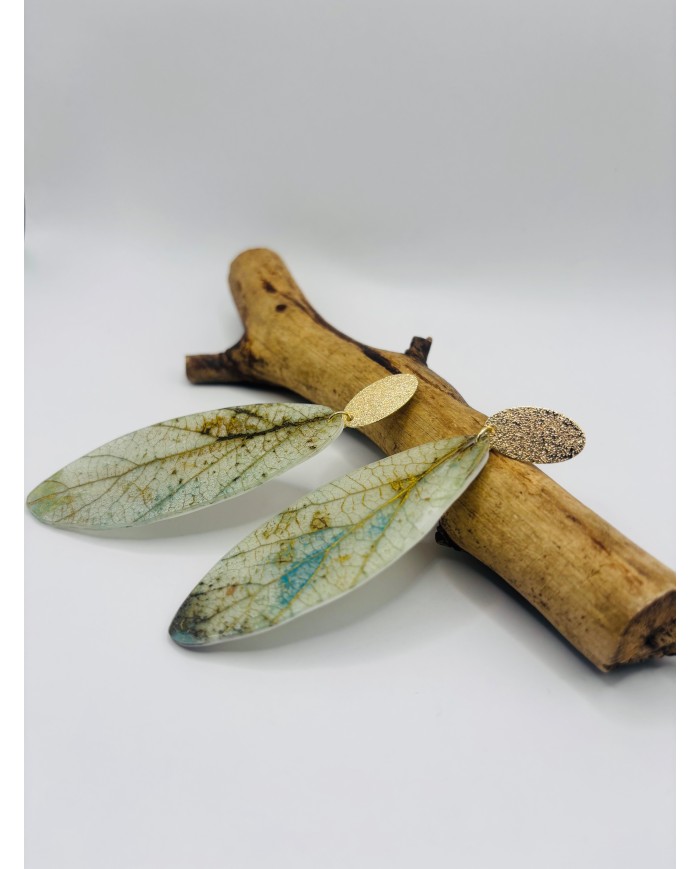 PENDIENTES ARTESANOS DE HOJA NATURAL