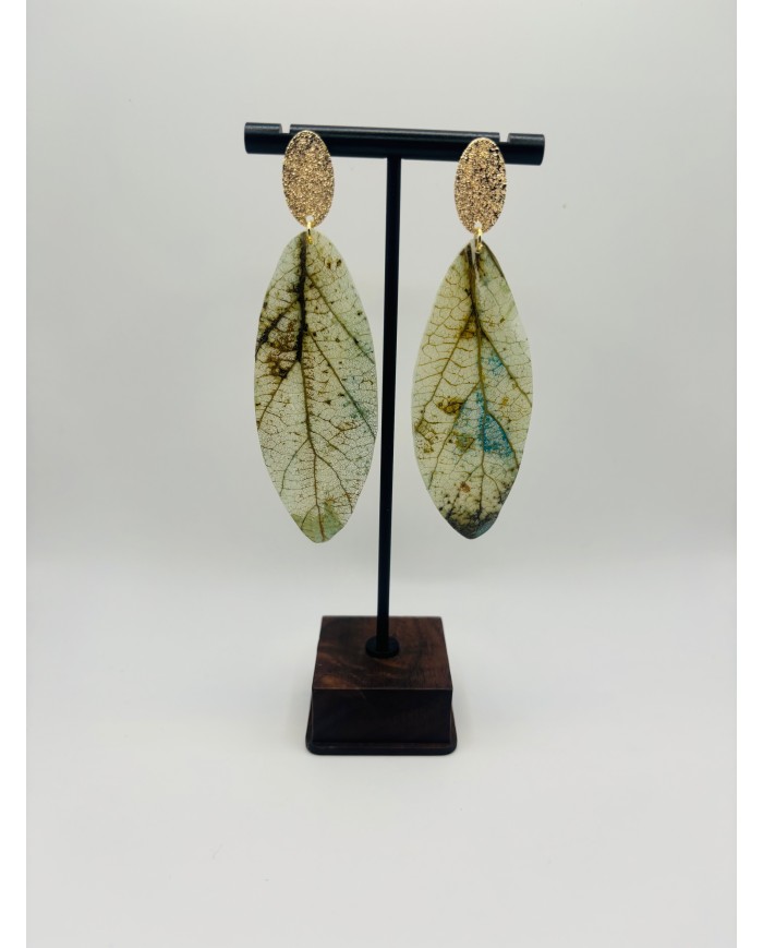 PENDIENTES ARTESANOS DE HOJA NATURAL